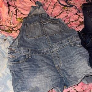 Denim Short Overalls - Blue Jean